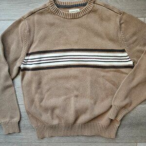 St. Johns Bay Men's Tan 100% cotton crewneck sweater size Medium
